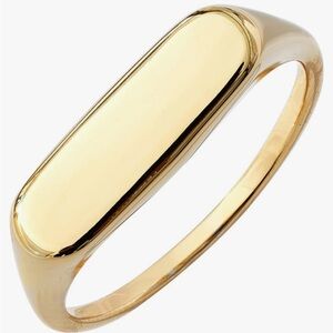 14K Plated Sterling Silver Round Signet Ring size 8 brand new never worn